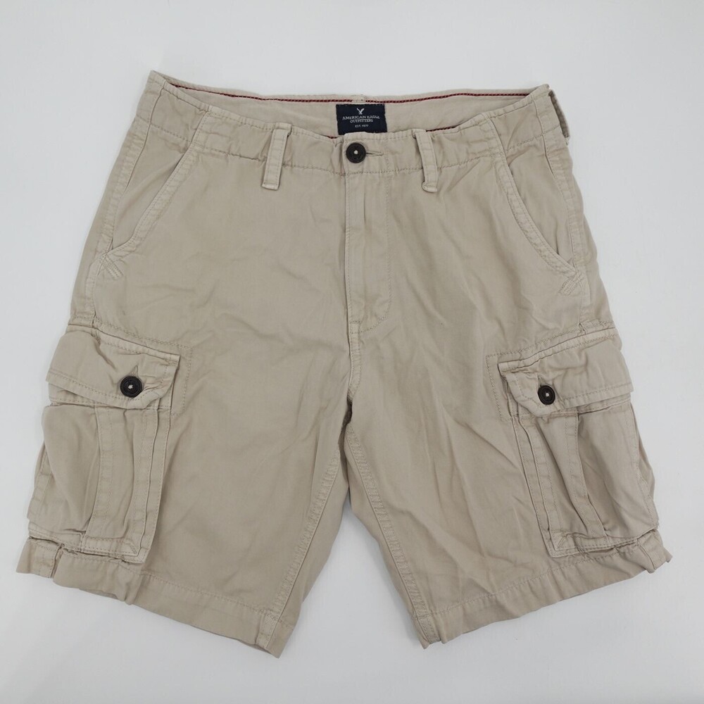 American Eagle Outfitters Cargo Shorts Mens 33 Tan Classic Fit 100% Cotton